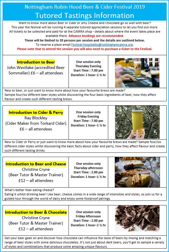 Tasting - a new initiative for 2019